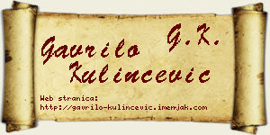 Gavrilo Kulinčević vizit kartica